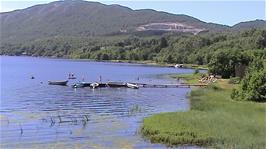 Swimming in Storavatnet, Ryfylkeveien 129, 19.6 miles into the ride